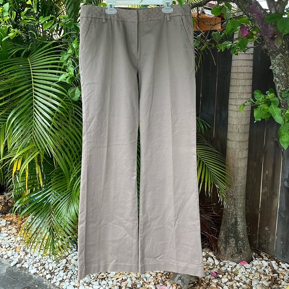 DIANE VON FURSTENBERG Designer Catesby Wide Leg Khaki Pants size 10 - Picture 1 of 12